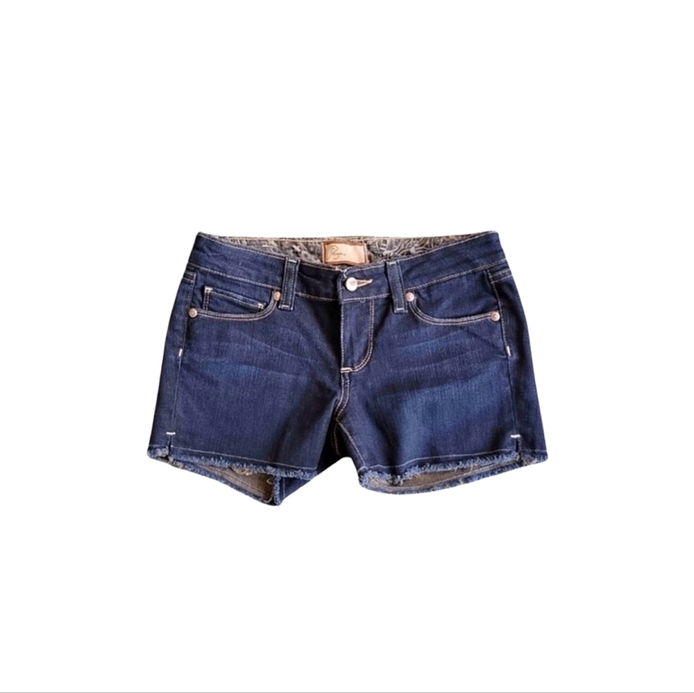 PAIGE Denim Silver Lake Dark Wash Low Rise Jean Shorts Size 26